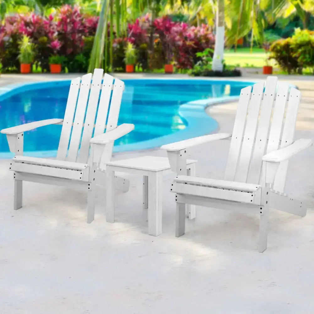 Modern adirondack chairs by the pool: gardeon 3pc outdoor table and chairs wooden