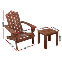 Modern adirondack chair and table set by gardeon