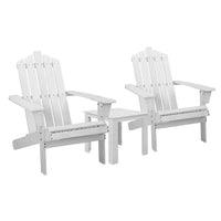 Modern white adirondack chairs - gardeon 3pc outdoor set