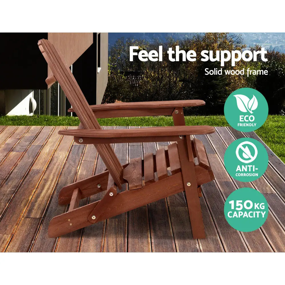 Gardeon adirondack wooden rocking chair - uber relaxing solid support
