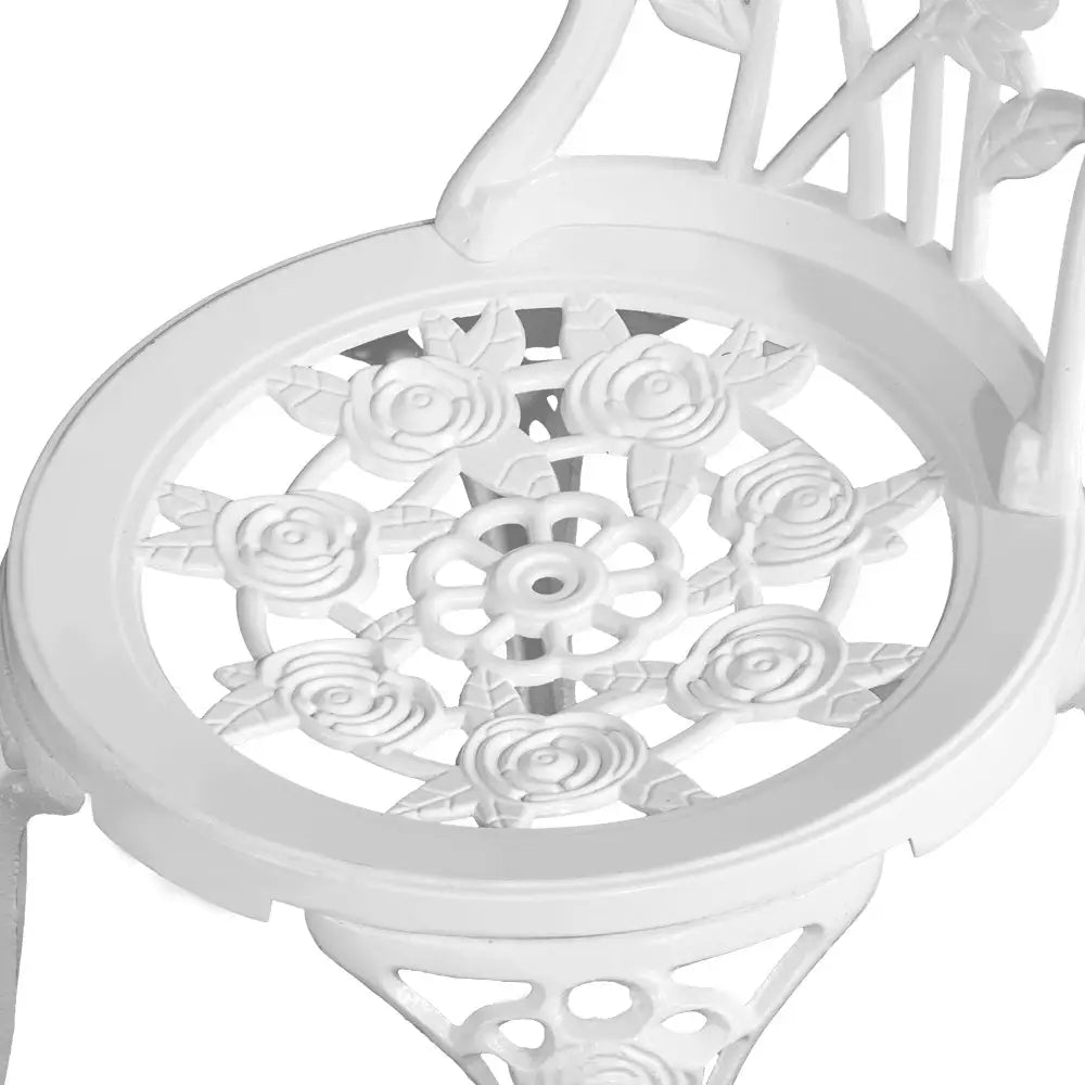 Gardeon bistro set white plastic flower table