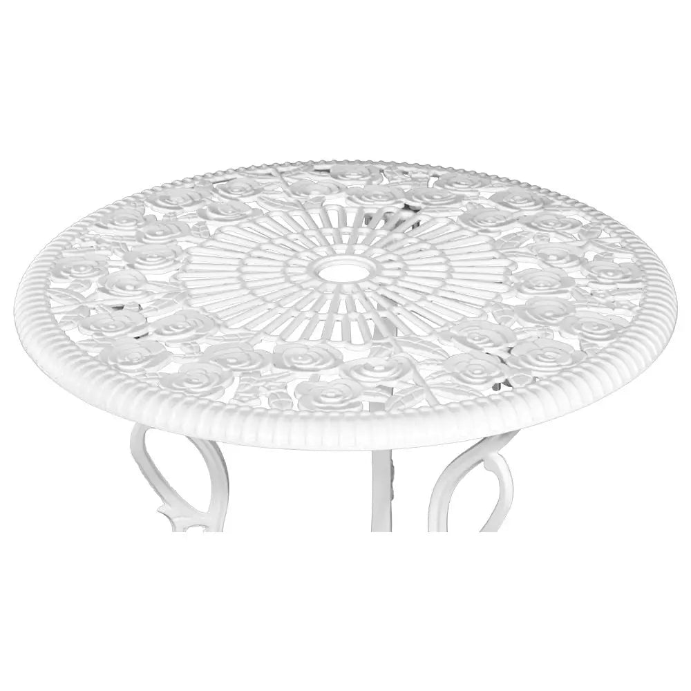 Gardeon bistro set with white circular coffee table