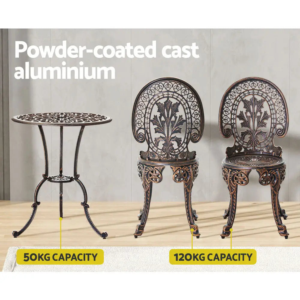 Gardeon 3pc patio outdoor bistro set aluminium with price tag