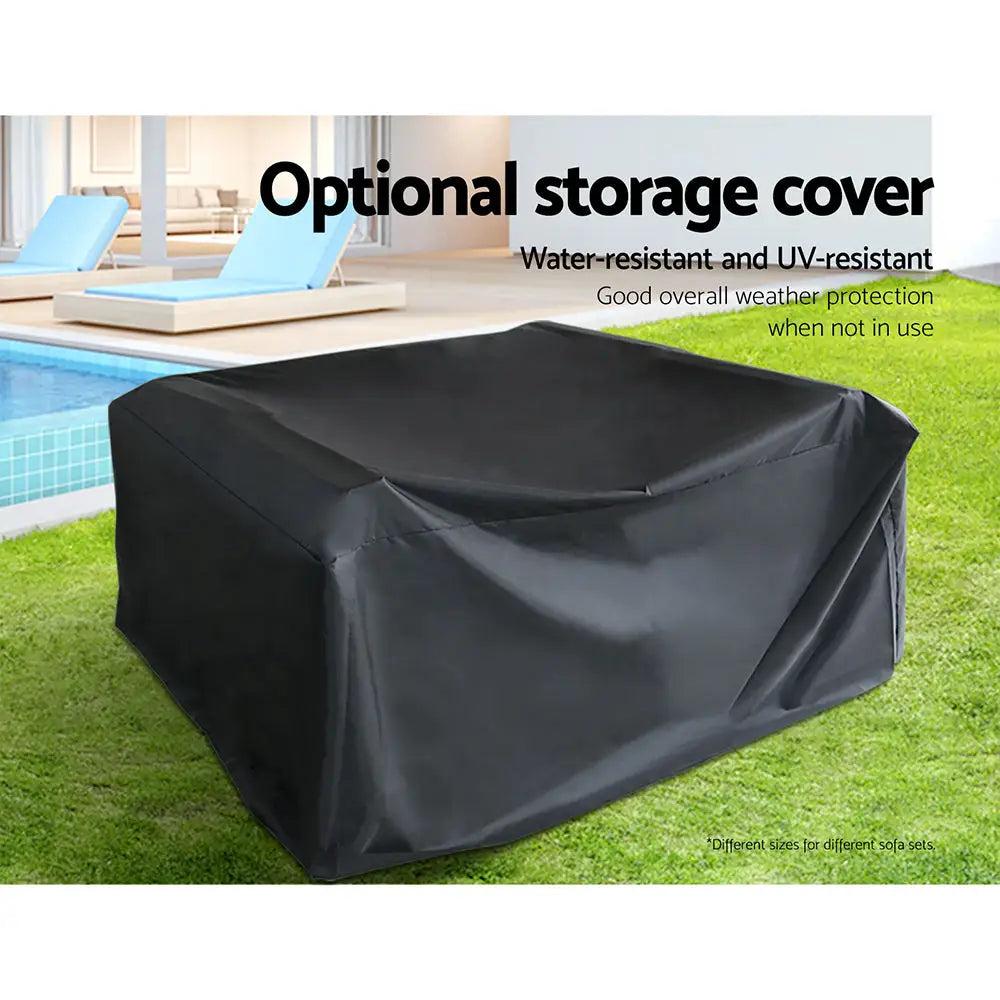 Gardeon outdoor furniture set with storage cover