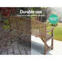 Gardeon 5ft wooden garden bench - durable design for outdoor elements
