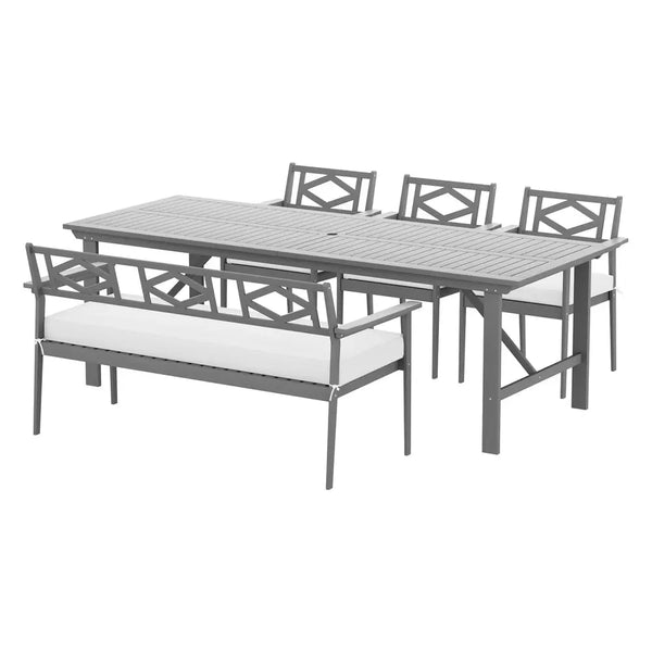 Gardeon 5pc outdoor dining set acacia wood - grey 1