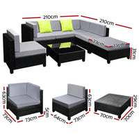 Gardeon 7-pc bondi outdoor sofa set wicker with seat cover display