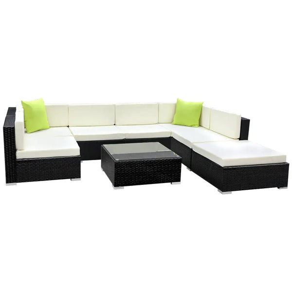 Gardeon outdoor sofa set with coffee table on white background
