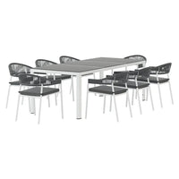 Gardeon 9pc outdoor dining set steel - white 3