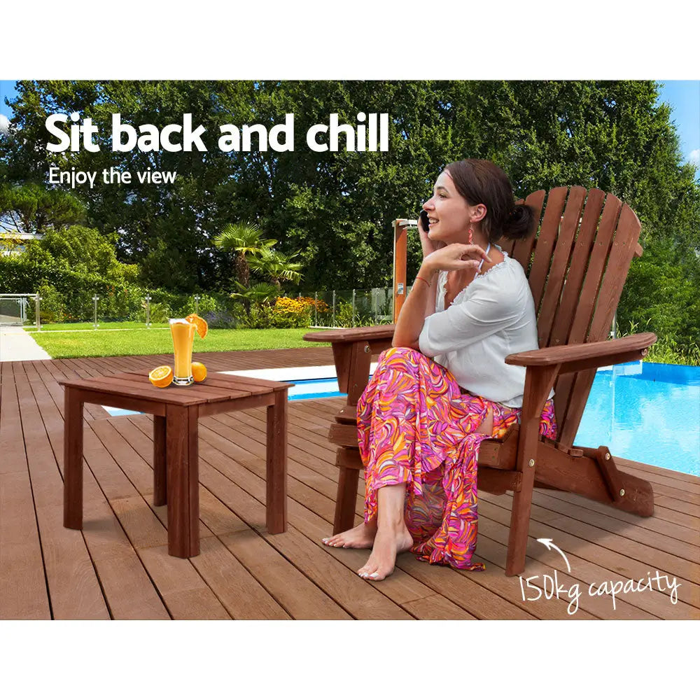 Gardeon adirondack outdoor chair next to pool