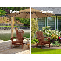 Gardeon adirondack outdoor chairs with umbrellas on them