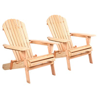 Gardeon adirondack outdoor chairs wooden beach chair patio furniture garden natural set of 2 depicting two wooden adi-chairs