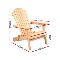 Gardeon adirondack outdoor chairs wooden beach chair patio furniture garden natural set of 2 with measurements