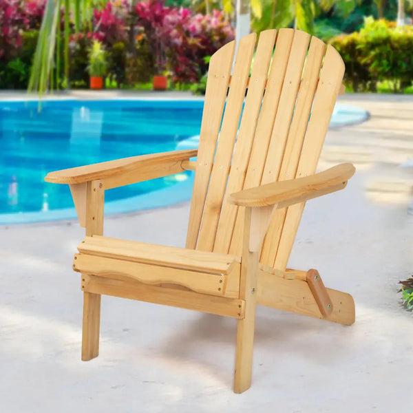 Gardeon adirondack outdoor chair made of beautiful hemlock wood by the pool