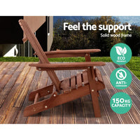 Gardeon adirondack outdoor chair - wooden rocking chair with feel support solid text