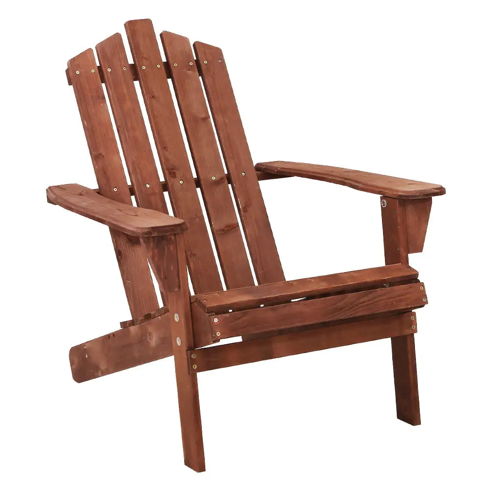 Gardeon adirondack outdoor wooden beach chair with extra wide armrests