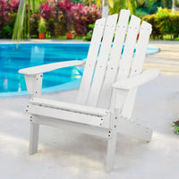 Gardeon adirondack outdoor wooden beach chair with extra wide armrests by the pool