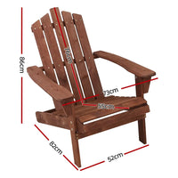 Gardeon adirondack outdoor wooden beach chair with measurements