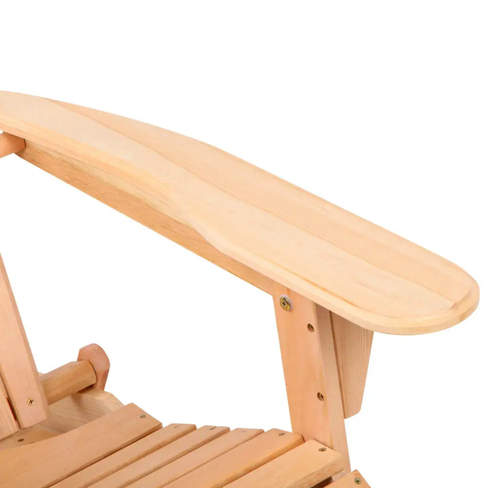 Gardeon adirondack outdoor wooden sun lounge - natural