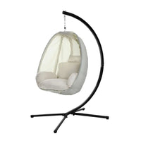 Gardeon hanging pod chair with powder-coated steel frame