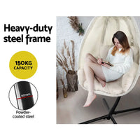 Gardeon hanging pod chair with cell, steel frame