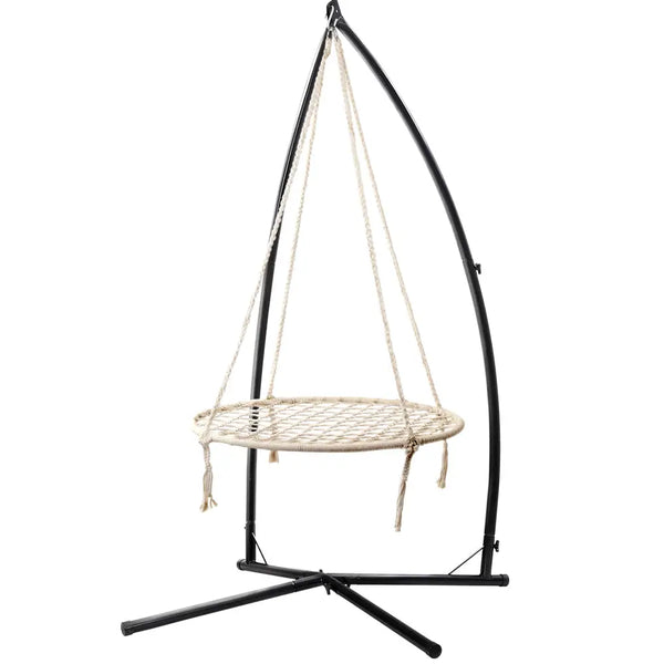 Gardeon hammock swing chair with rope - cream