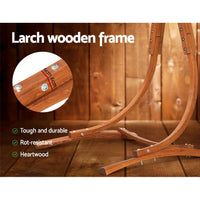 Gardeon timber hammock chair swinging on wooden frame