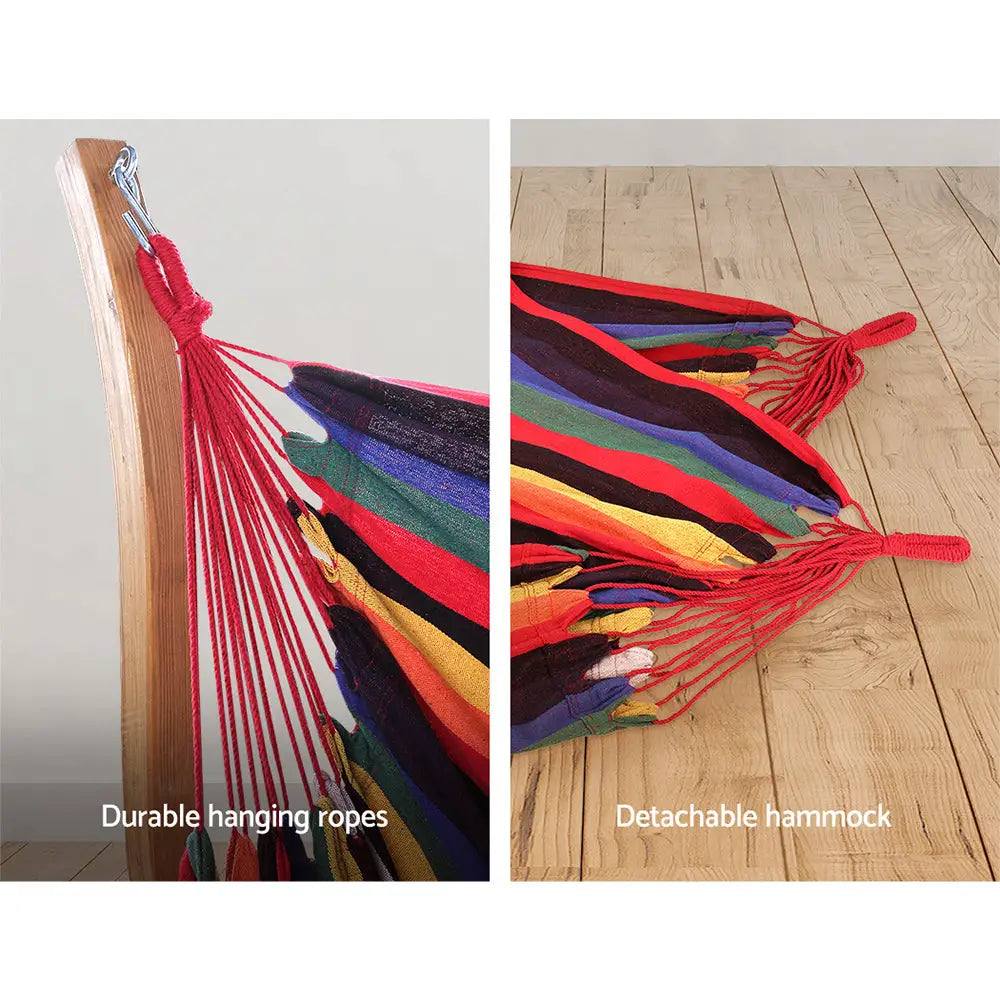 Gardeon rainbow hammock chair with colorful designed hammer