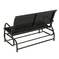 Gardeon black garden bench swing with 2 seats
