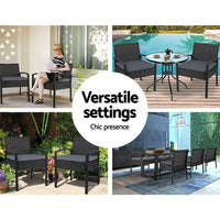 Gardeon felix outdoor dining chairs rattan with cushions - vera patio furniture collection