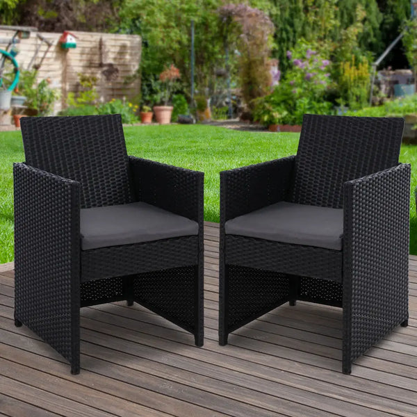 Gardeon hugo outdoor dining chairs wicker set - 2 piece