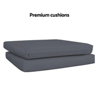 Gardeon idris outdoor chair premium pillow cover in charcoal