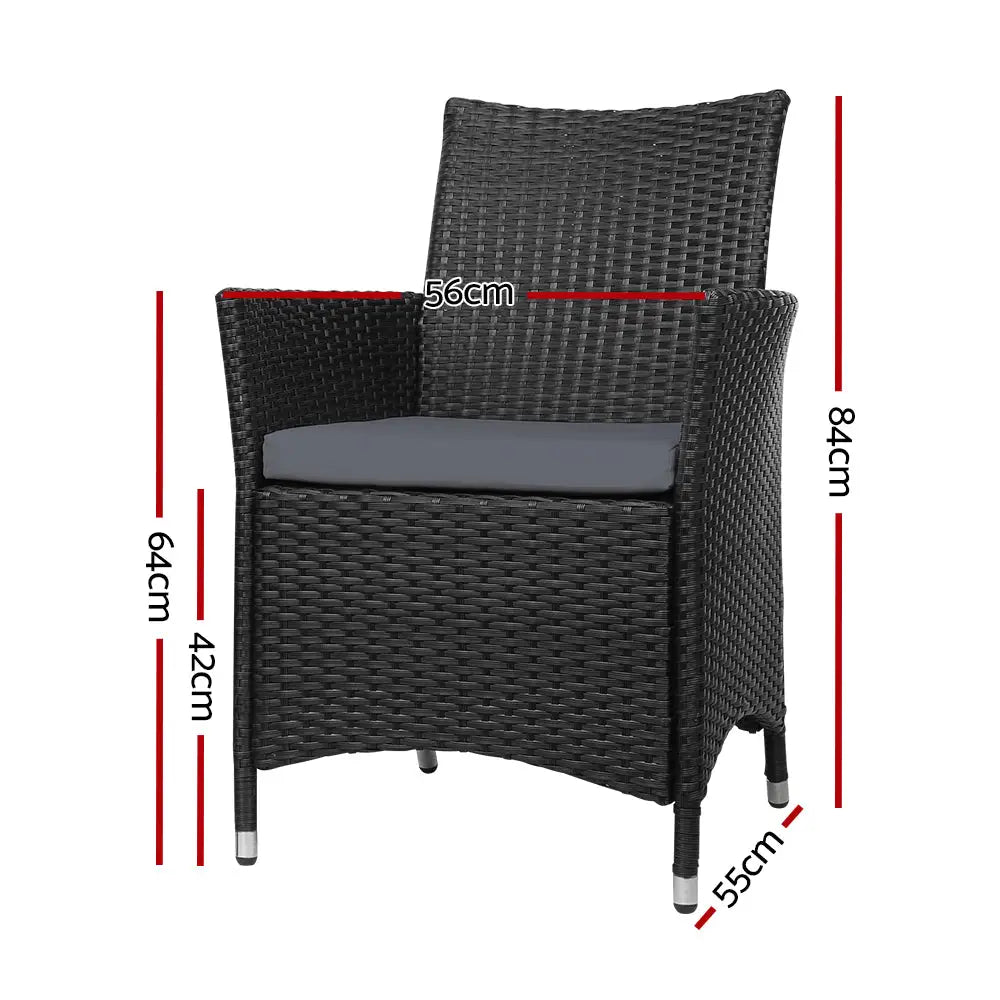 Gardeon idris outdoor dining chair dimensions