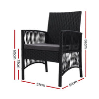 Gardeon lyra outdoor dining chair dimensions