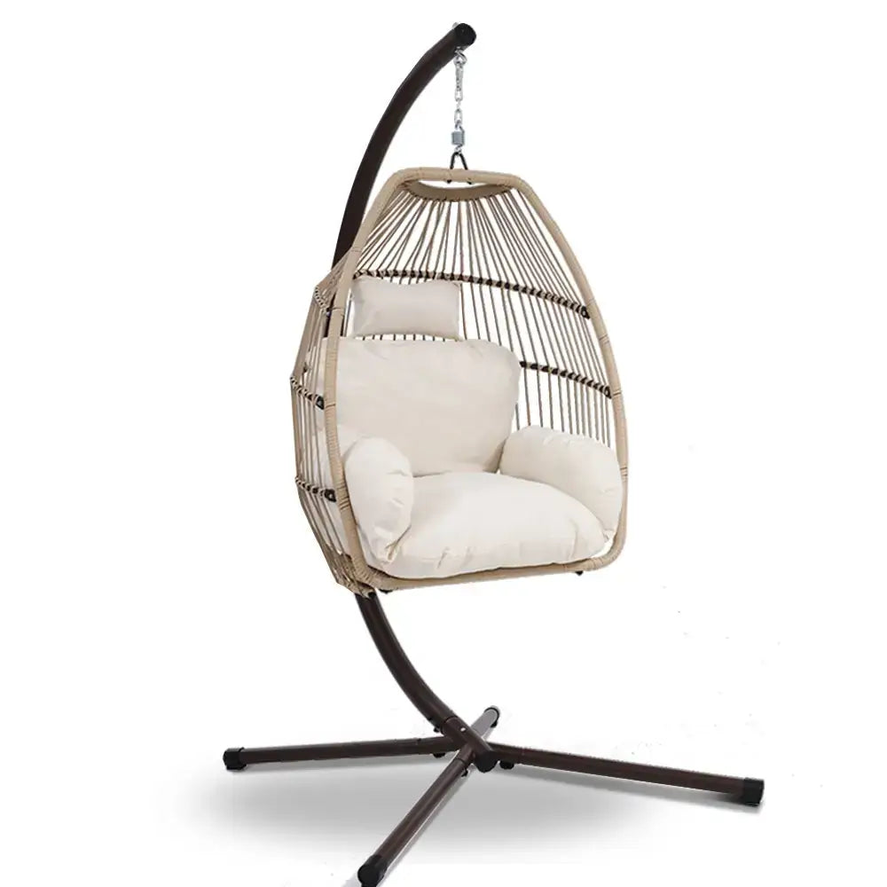 Gardeon outdoor hanging pod chair with cushion