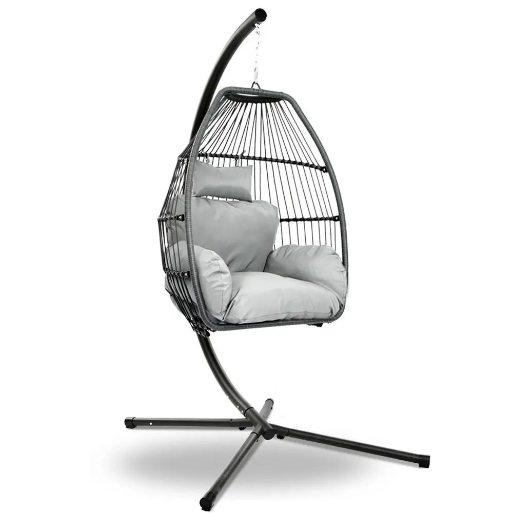 Gardeon outdoor hanging pod chair with cushion