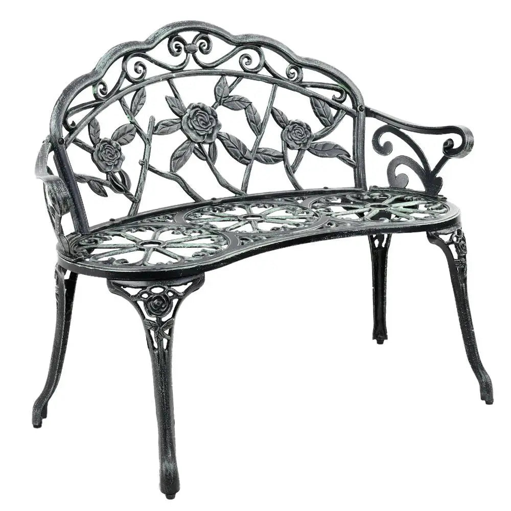 Gardeon outdoor garden bench seat with flower design