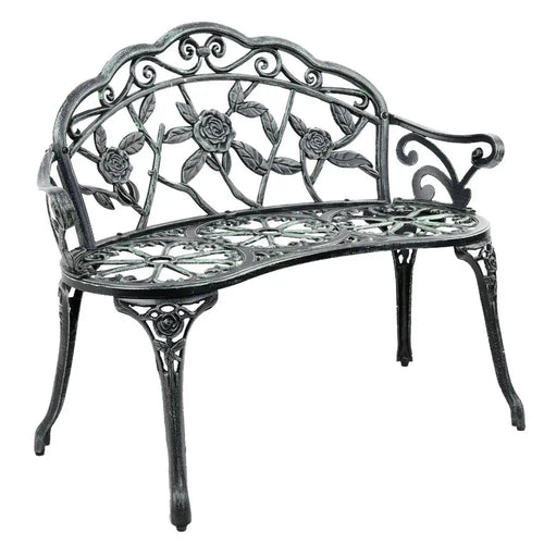 Gardeon outdoor garden bench seat with flower design