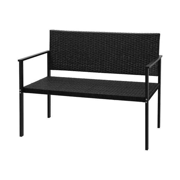 Gardeon 2-seater garden bench with black frame