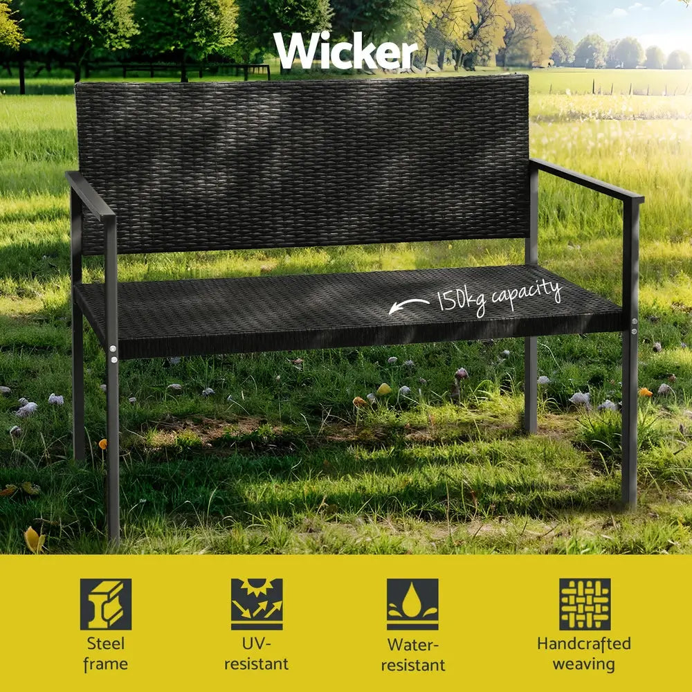 Gardeon 2-seater garden bench with backrest