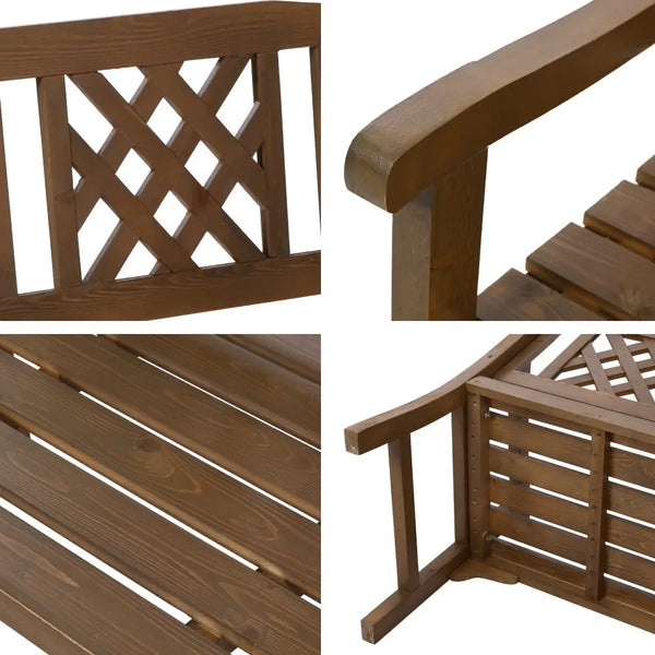 Gardeon outdoor garden bench wooden chair 2 seat - set of four wooden benches