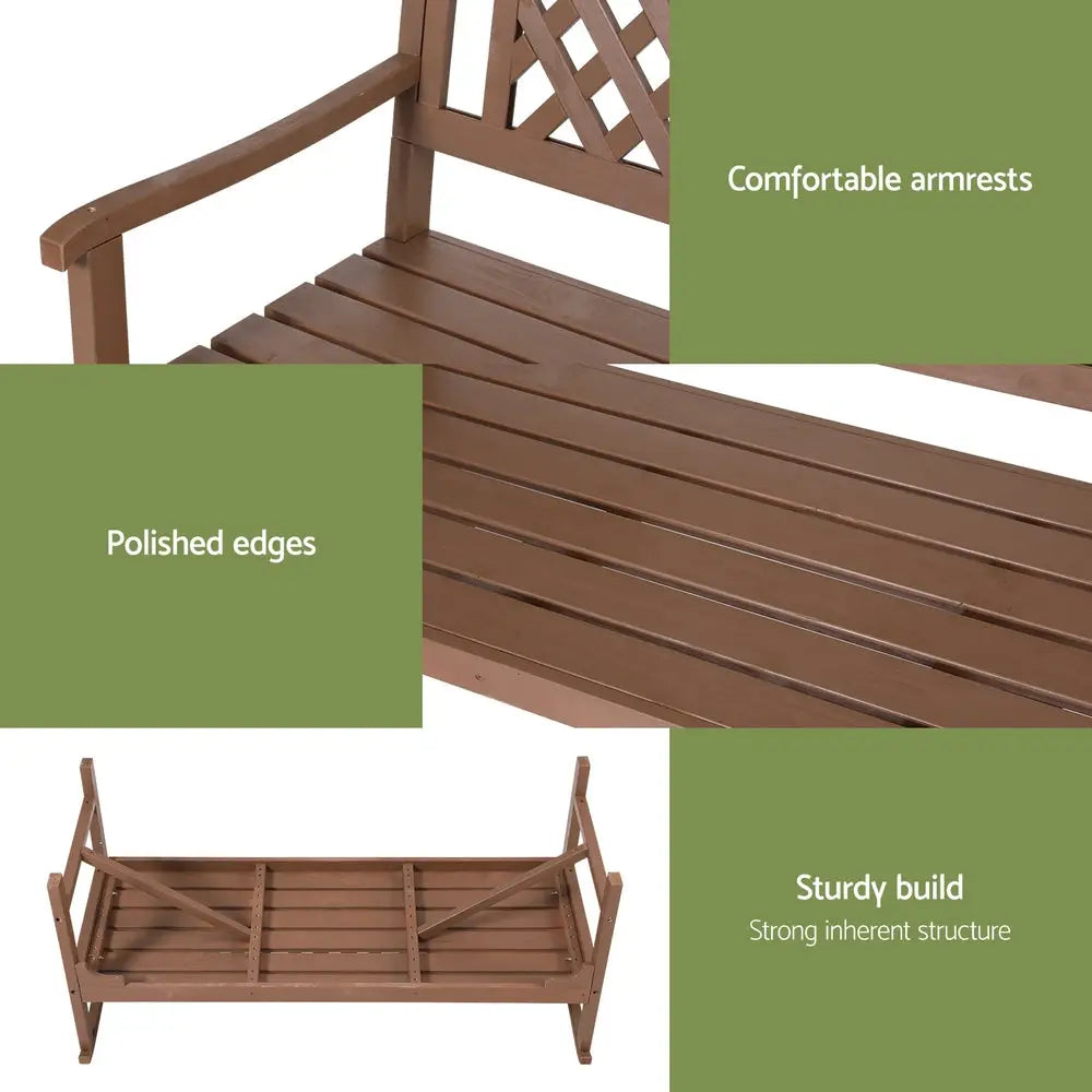 Gardeon outdoor garden bench wooden chair 3 seat with four different types of benches