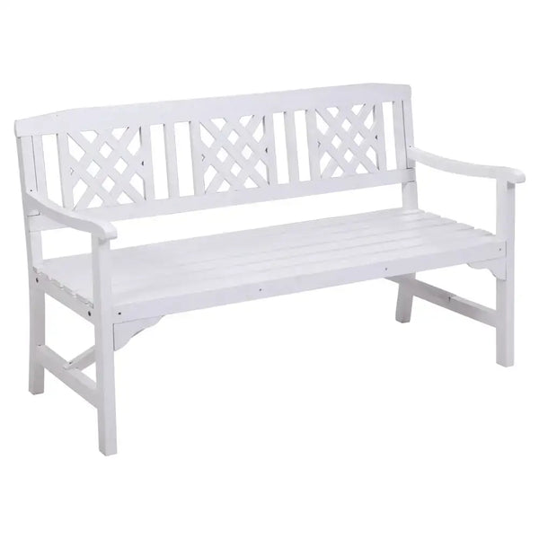 Gardeon outdoor garden bench wooden chair 3 seat with lattice design