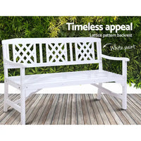 Gardeon outdoor garden bench wooden chair 3 seat with strong inherent structure