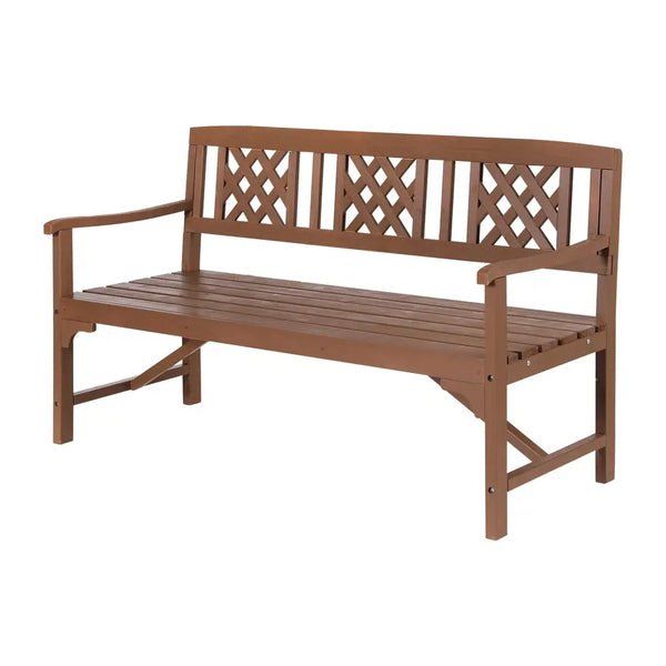 Outdoor garden bench with strong inherent structure - gardeon wooden chair 3 seat