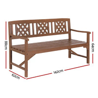 Gardeon 3 seat outdoor garden bench with strong inherent structure