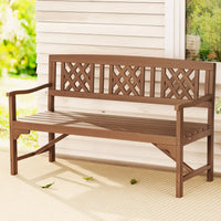 Gardeon outdoor garden bench wooden chair 3 seat: strong inherent structure wood bench on porch