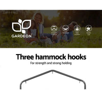 Gardeon outdoor hammock chair set with woman and child close up - cream