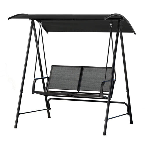 Gardeon outdoor steel swing chair with removable canopy - 2 seater 1