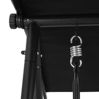 Adjustable steel bar stool with black seat on gardeon outdoor steel swing chair with removable canopy - 2 seater